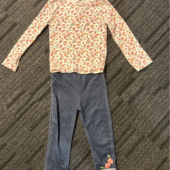 Little Lass Green Jacket and Floral Set - Picture 2 of 2